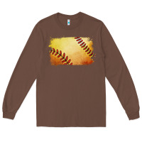 Chestnut softball brushstroke Long Sleeve Tee - RanaPortraitStore
