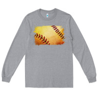 Heather Grey softball brushstroke Long Sleeve Tee - RanaPortraitStore