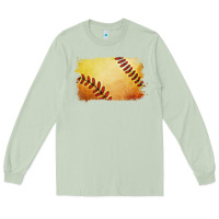 Matcha softball brushstroke Long Sleeve Tee - RanaPortraitStore