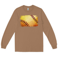 Toasted Coconut softball brushstroke Long Sleeve Tee - RanaPortraitStore