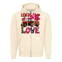 Sandshell valentine's day loads of love tractor with pin heart balloons Zipper Hoodie - RanaPortraitStore