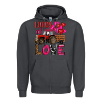 Smoke valentine's day loads of love tractor with pin heart balloons Zipper Hoodie - RanaPortraitStore