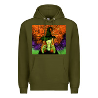Army Green halloween witch tumbler Premium Hoodie - Jasminsmagicworld