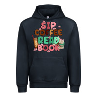 Navy sip coffee read book Urban Hoodie - MaliasSmallBusiness