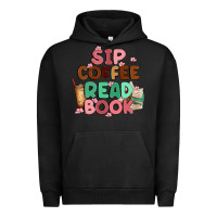 Pigment Black sip coffee read book Urban Hoodie - MaliasSmallBusiness