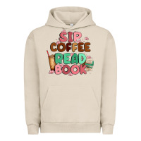 Pigment French Oak sip coffee read book Urban Hoodie - MaliasSmallBusiness