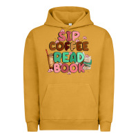 Pigment Peanut Butter sip coffee read book Urban Hoodie - MaliasSmallBusiness