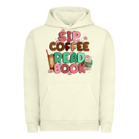 Pigment Pistachio sip coffee read book Urban Hoodie - MaliasSmallBusiness