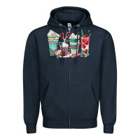 Navy teacher coffee cups Zipper Hoodie - texasbilliewilder