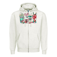 Oatmeal Heather teacher coffee cups Zipper Hoodie - texasbilliewilder
