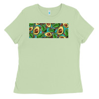 Matcha avacado with turquoise and leopard background 11 oz mug Ladies Tee - BarkalooDesign