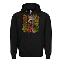 Black valentine's day cowboy cactus rose Zipper Hoodie - RanaPortraitStore