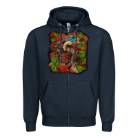Navy valentine's day cowboy cactus rose Zipper Hoodie - RanaPortraitStore