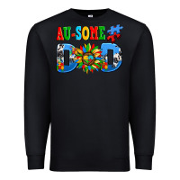 Black ausome autism dad Premium Sweatshirt - AdoDesignShop