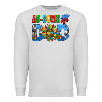 Dove Grey ausome autism dad Premium Sweatshirt - AdoDesignShop