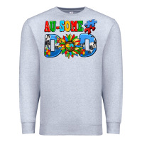 Heather Grey ausome autism dad Premium Sweatshirt - AdoDesignShop