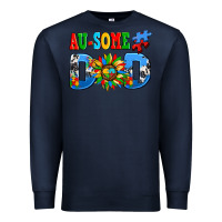 Navy ausome autism dad Premium Sweatshirt - AdoDesignShop