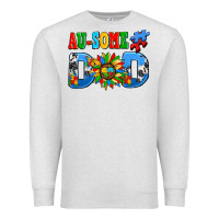 Oatmeal Heather ausome autism dad Premium Sweatshirt - AdoDesignShop