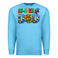 Ocean Blue ausome autism dad Premium Sweatshirt - AdoDesignShop