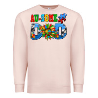 Pale Pink ausome autism dad Premium Sweatshirt - AdoDesignShop