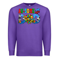 Purple ausome autism dad Premium Sweatshirt - AdoDesignShop