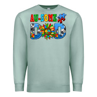 Seafoam ausome autism dad Premium Sweatshirt - AdoDesignShop