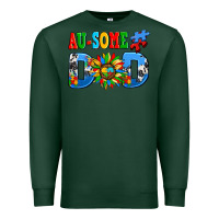 Sports Green ausome autism dad Premium Sweatshirt - AdoDesignShop