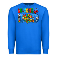 True Royal ausome autism dad Premium Sweatshirt - AdoDesignShop