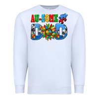 White ausome autism dad Premium Sweatshirt - AdoDesignShop