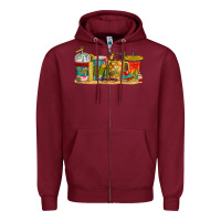 Burgundy teacher fuel coffee cups Zipper Hoodie - texasbilliewilder