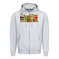 Heather Grey teacher fuel coffee cups Zipper Hoodie - texasbilliewilder
