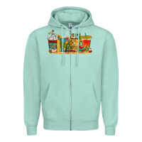 Seafoam teacher fuel coffee cups Zipper Hoodie - texasbilliewilder