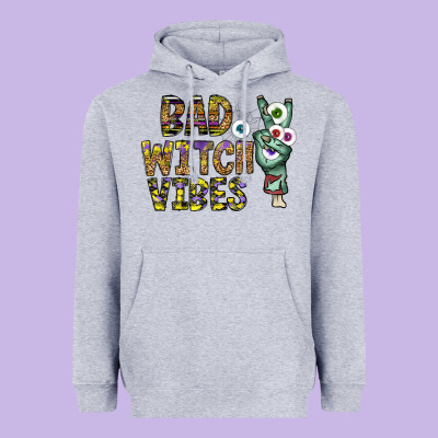 Bad Witch Vibes Heavyweight Hoodie Designed By Cowhidedigitalart