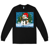 Black snowy christmas snowman Long Sleeve Tee - BarkalooDesign