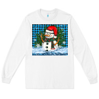White snowy christmas snowman Long Sleeve Tee - BarkalooDesign
