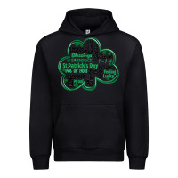 Black st patricks day shamrock typography Urban Hoodie - MaliasSmallBusiness