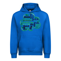 Cobalt st patricks day shamrock typography Urban Hoodie - MaliasSmallBusiness