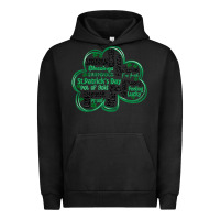 Pigment Black st patricks day shamrock typography Urban Hoodie - MaliasSmallBusiness