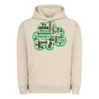 Pigment French Oak st patricks day shamrock typography Urban Hoodie - MaliasSmallBusiness