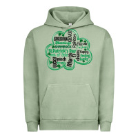 Pigment Oil Green st patricks day shamrock typography Urban Hoodie - MaliasSmallBusiness