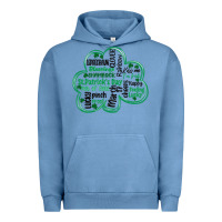 Pigment Pebble Blue st patricks day shamrock typography Urban Hoodie - MaliasSmallBusiness