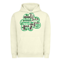St Patricks Day Shamrock Typography Urban Hoodie | Teevron