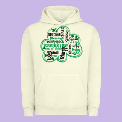 St Patricks Day Shamrock Typography Urban Hoodie Designed By Maliassmallbusiness
