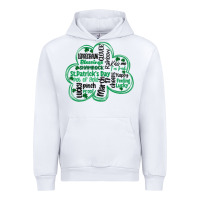 White st patricks day shamrock typography Urban Hoodie - MaliasSmallBusiness