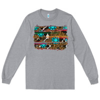 Heather Grey western background Long Sleeve Tee - RanaPortraitStore