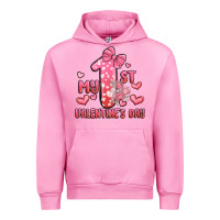 Fuchsia Pink my first valentines day Urban Hoodie - MaliasSmallBusiness