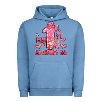 Pigment Pebble Blue my first valentines day Urban Hoodie - MaliasSmallBusiness