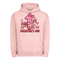 Pigment Salmon my first valentines day Urban Hoodie - MaliasSmallBusiness