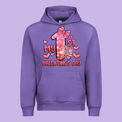 My First Valentines Day Urban Hoodie Designed By Maliassmallbusiness