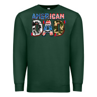 Sports Green American dad Premium Sweatshirt - AdoDesignShop